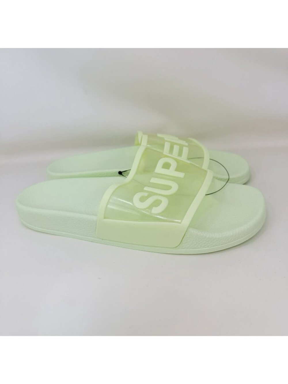 Superga 1908 Clear Identity Slides Sandals Green Women’s Size 8